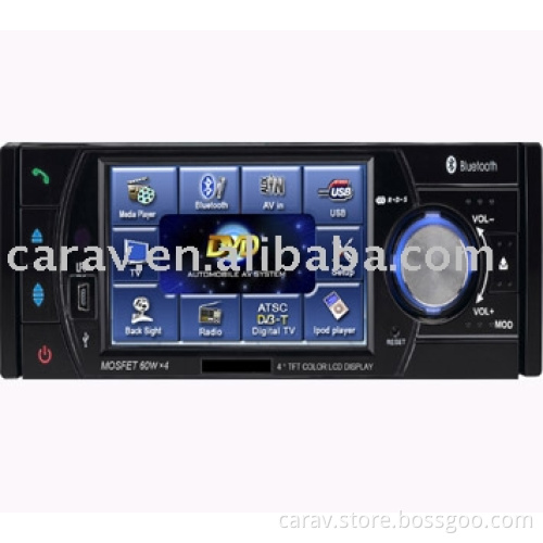 4" In dash One Din Car DVD Player with TV/touch screen / Bluetooth
